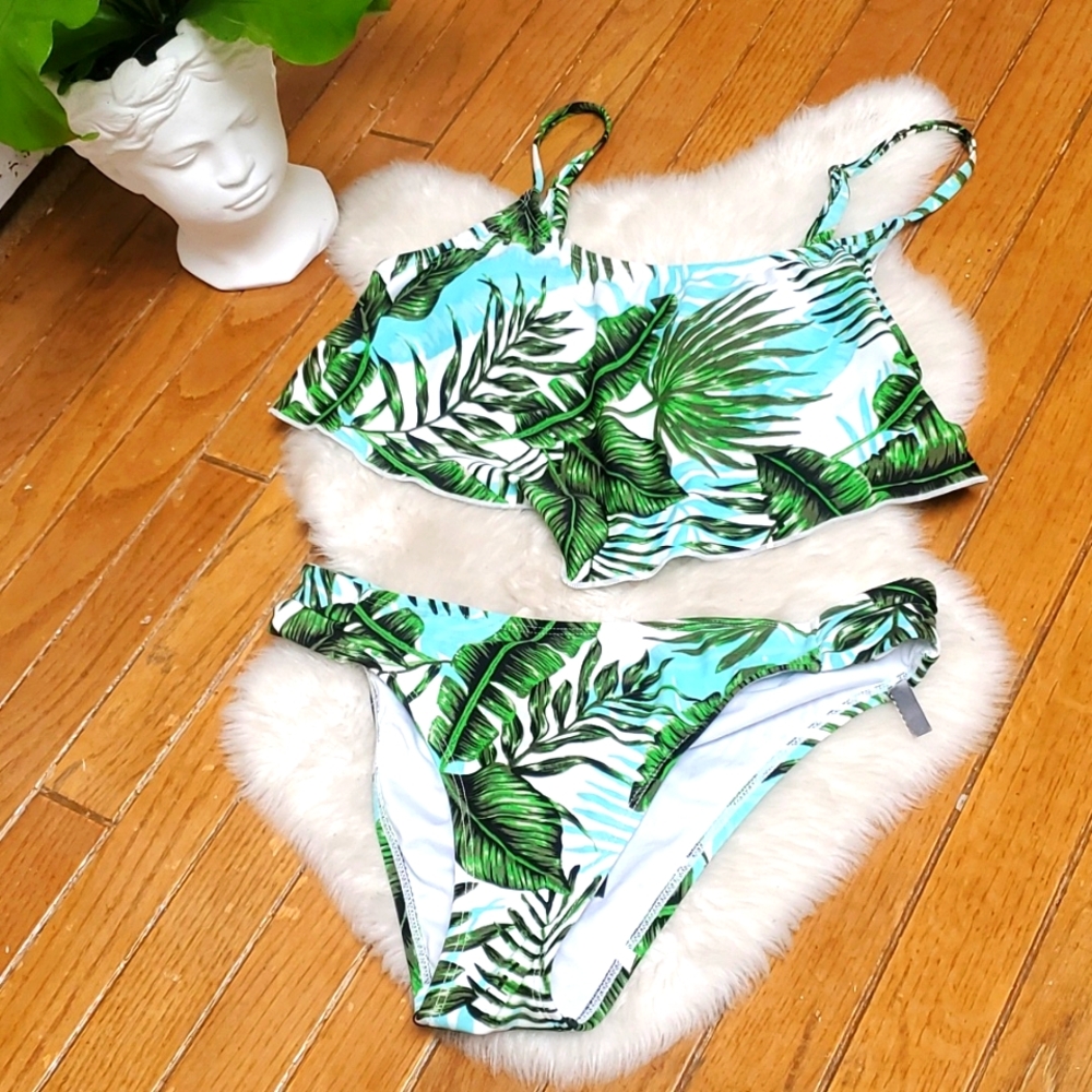 NWT BCBG Generation Palm Leaf Printed Bikini Set Size M - Picture 5 of 8
